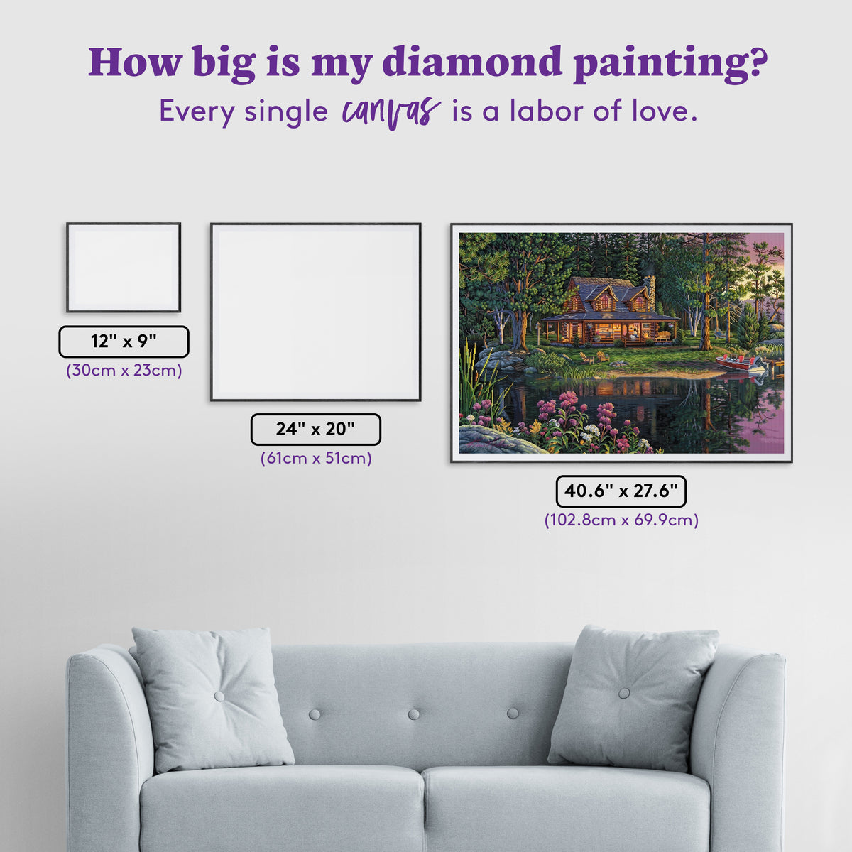 Diamond Painting Sweet Memories 40.6" x 27.6" (102.8cm x 69.9cm) / Square With 71 Colors Including 2 ABs and 5 Fairy Dust Diamonds / 116,053