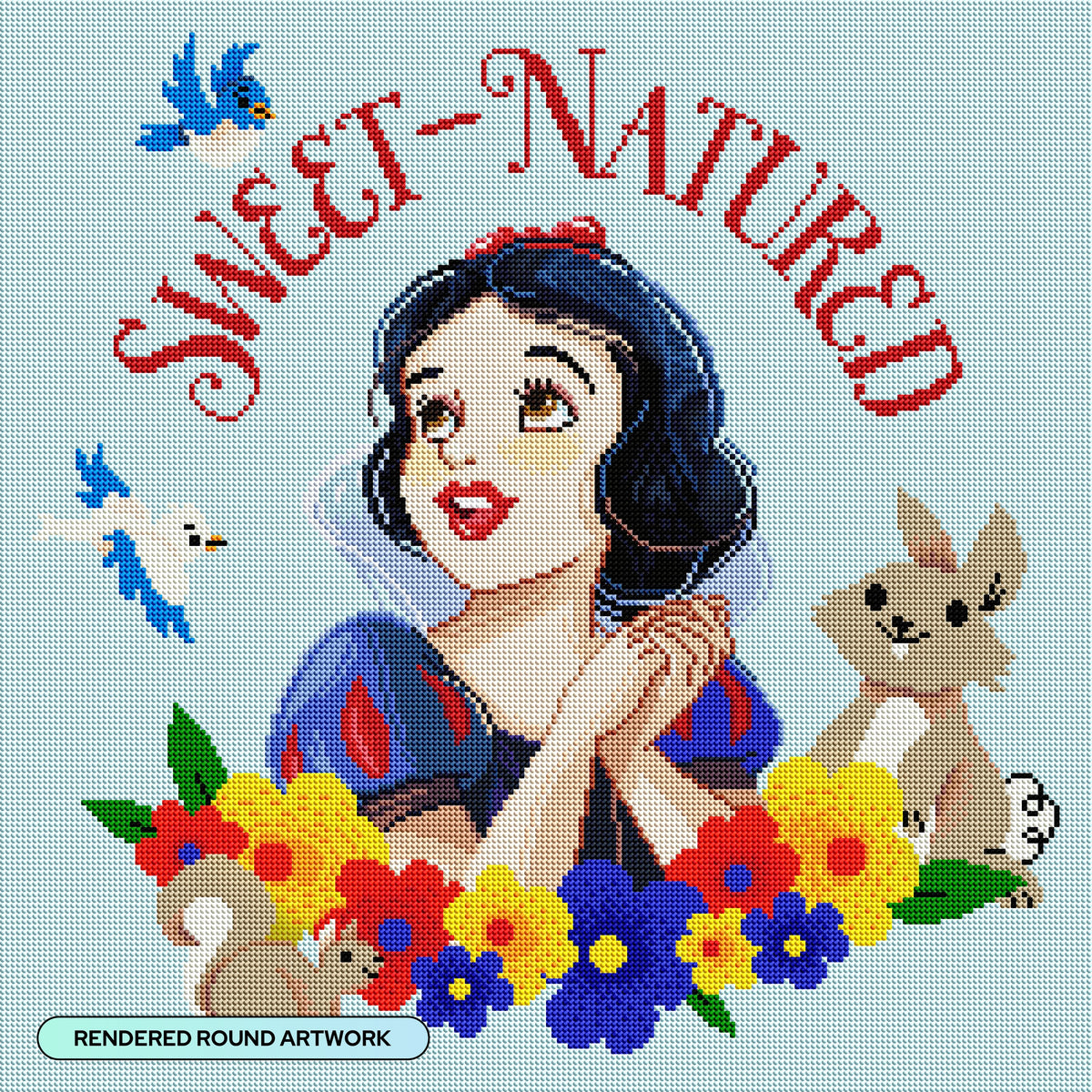 Diamond Painting Sweet-Natured 22" x 22" (55.6cm x 55.6cm) / Round with 47 Colors including 1 AB and 4 Fairy Dust Diamonds / 40,804