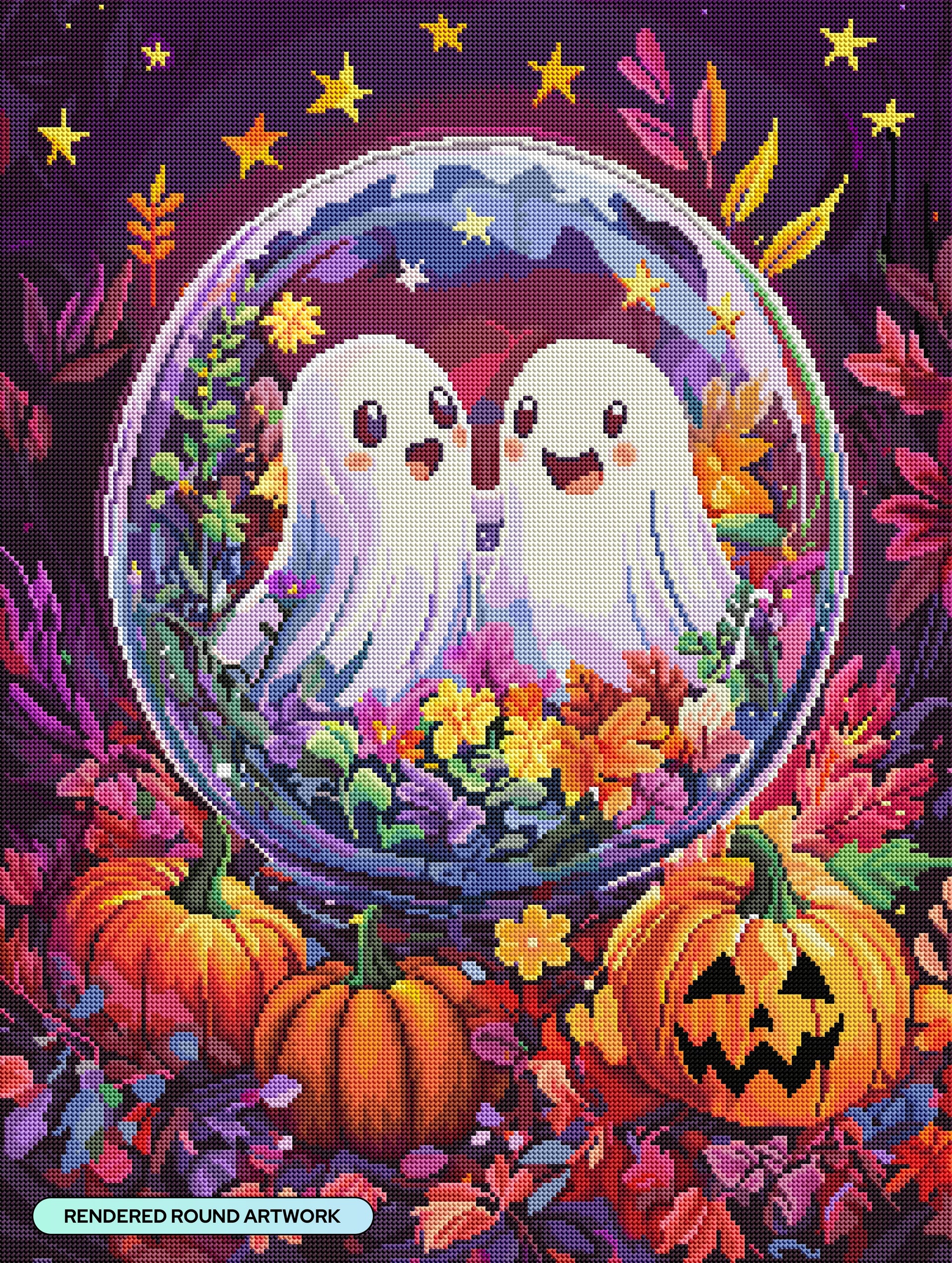 Diamond Painting Sweet Seance 22" x 29" (55.6cm x 73.7cm) / Round with 55 Colors including 4 ABs and 4 Fairy Dust Diamonds / 54,136