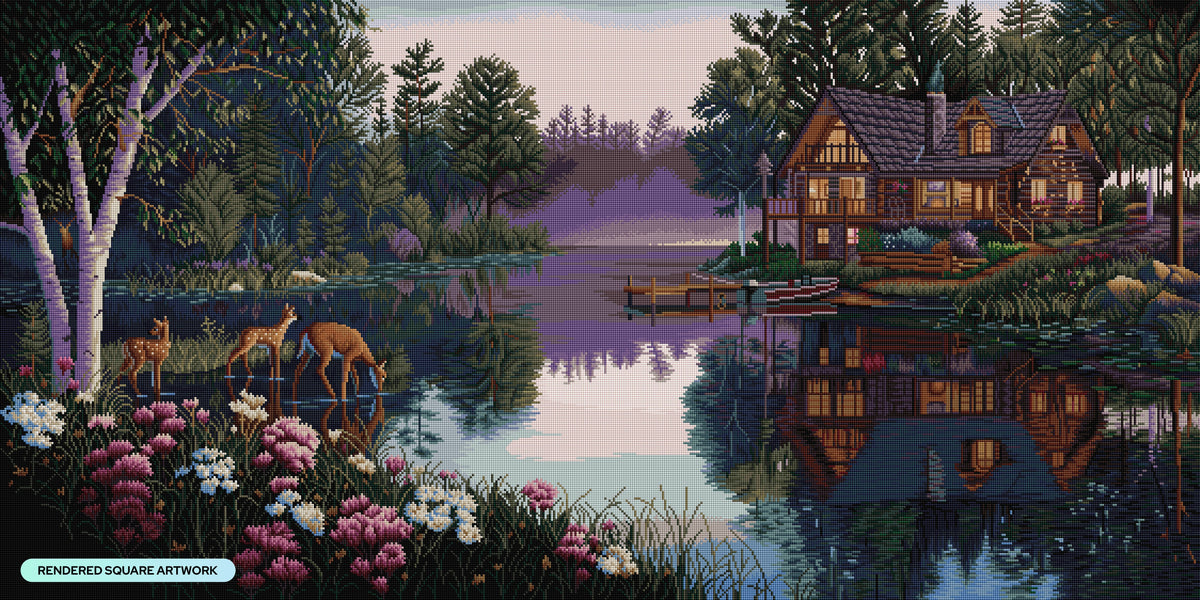 Diamond Painting Sweet Serenity 55.1" x 27.6" (139.8cm x 69.9cm) / Square With 62 Colors Including 2 ABs and 4 Fairy Dust Diamonds / 157,922