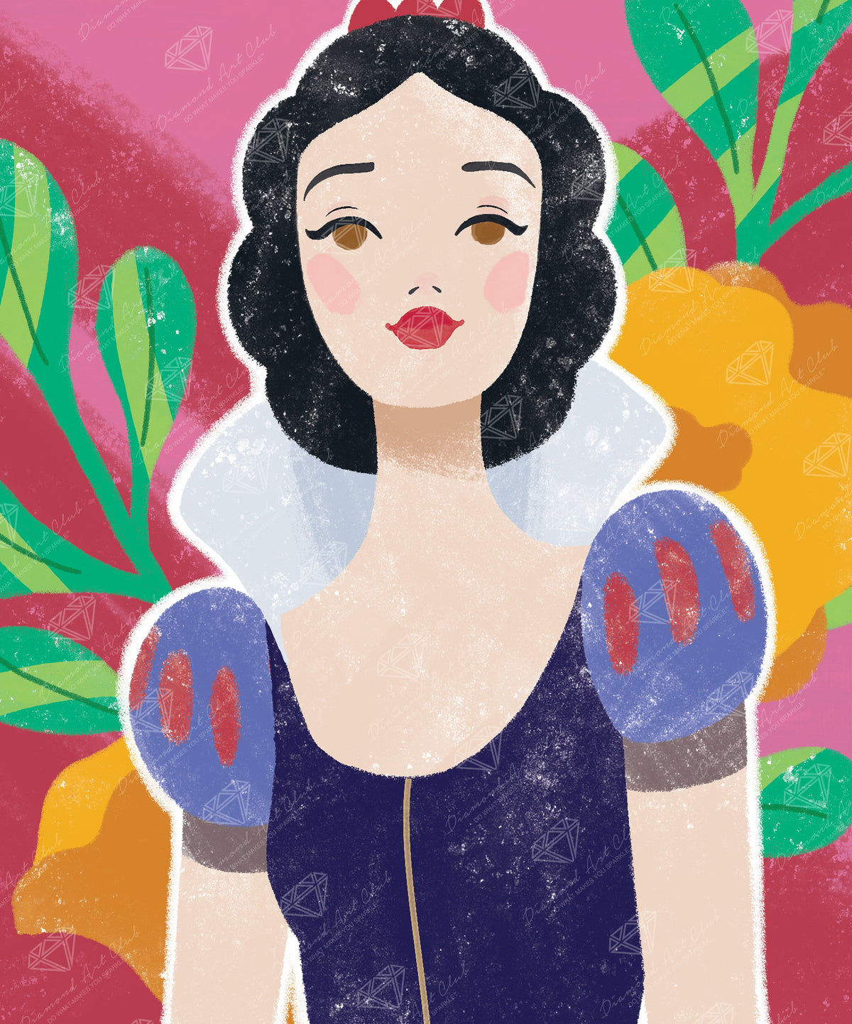 Diamond Painting Sweet Snow White 20" x 24" (50.6cm x 60.8cm) / Round with 33 Colors including 1 AB and 1 Electro Diamond and 2 Fairy Dust Diamonds / 40,664