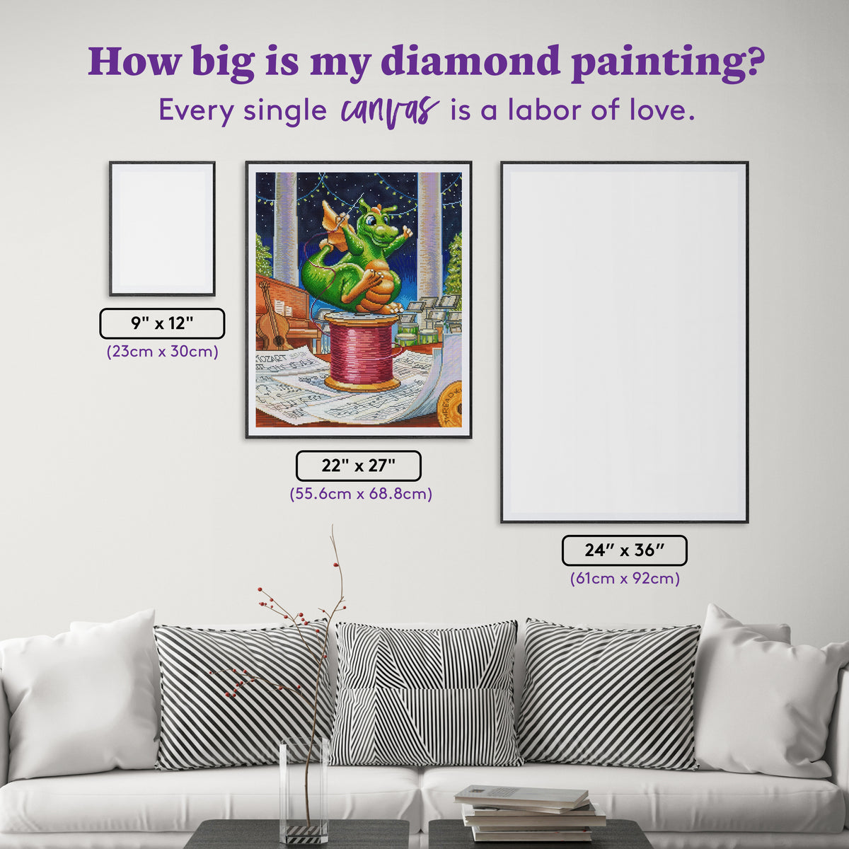 Diamond Painting Ta Da 22" x 27" (55.6cm x 68.8cm) / Round with 78 Colors including 2 ABs and 3 Fairy Dust Diamonds / 50,500