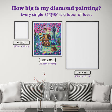 Diamond Painting Tea Party 22" x 26" (55.6cm x 66cm) / Round with 82 Colors including 2 ABs and 4 Fairy Dust Diamonds / 48,480