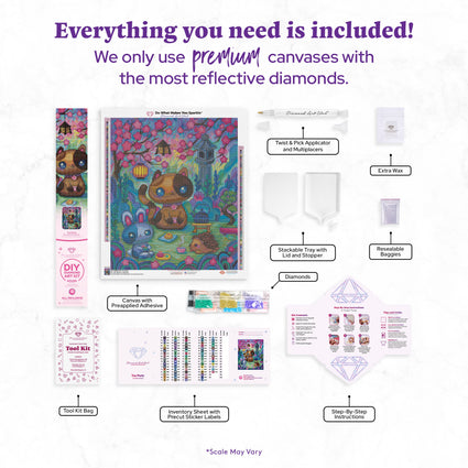 Diamond Painting Tea Party 22" x 26" (55.6cm x 66cm) / Round with 82 Colors including 2 ABs and 4 Fairy Dust Diamonds / 48,480