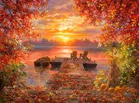 Diamond Painting Tennessee River Sunset 37" x 27.6" (97cm x 70cm) / Square with 56 Colors including 2 ABs and 2 Fairy Dust Diamonds / 105,937