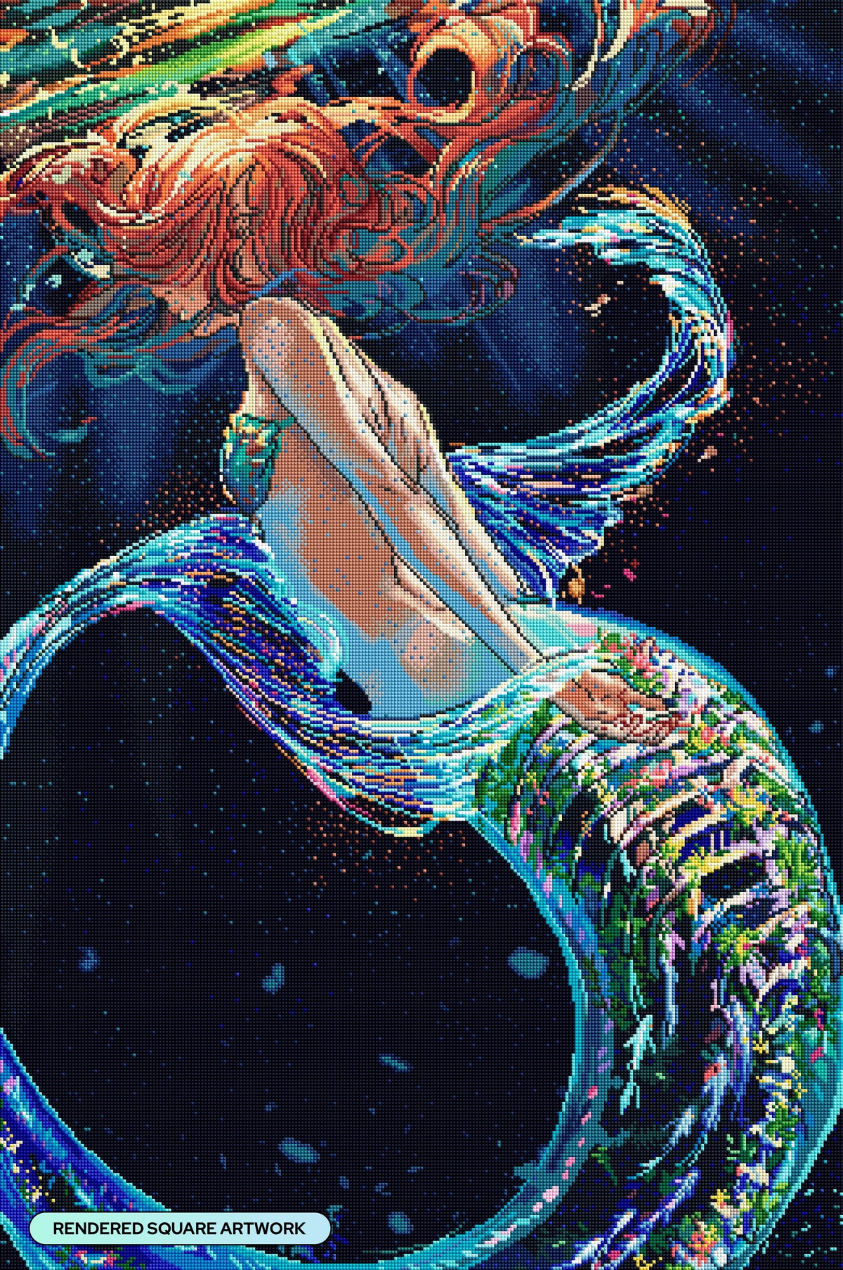 Diamond Painting Terrarium Beneath the Sea 25.6" x 38.6" (65cm x 97.8cm) / Square with 97 Colors including 3 ABs and 3 Fairy Dust Diamonds / 102,573