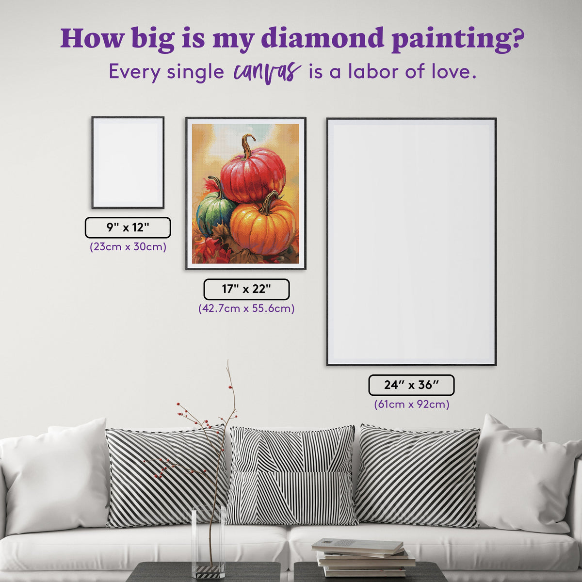 Diamond Painting Thankful Harvest 17" x 22" (42.7cm x 55.6cm) / Round with 79 Colors including 4 ABs and 2 Fairy Dust Diamonds / 31,310