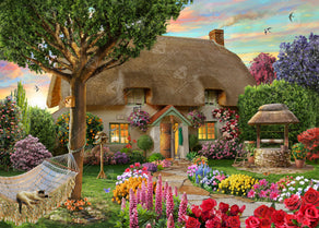 Diamond Painting Thatched Cottage 38.6" x 27.6" (97.8cm x 69.9cm) / Square with 80 Colors including 4 ABs and 2 Fairy Dust Diamonds / 110,433