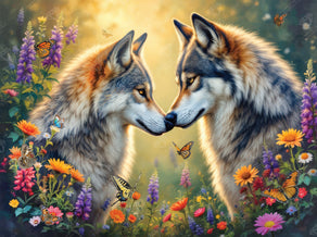 Diamond Painting The Alpha Pair 34.3" x 25.6" (86.9cm x 65cm) / Square with 80 Colors including 4 ABs and 2 Fairy Dust Diamonds / 91,089