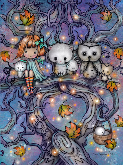 Diamond Painting The Autumn Tree 25.6" x 34.3" (65cm x 86.9cm) / Square with 86 Colors including 1 AB and 2 Iridescent Diamonds and 3 Fairy Dust Diamonds / 91,089