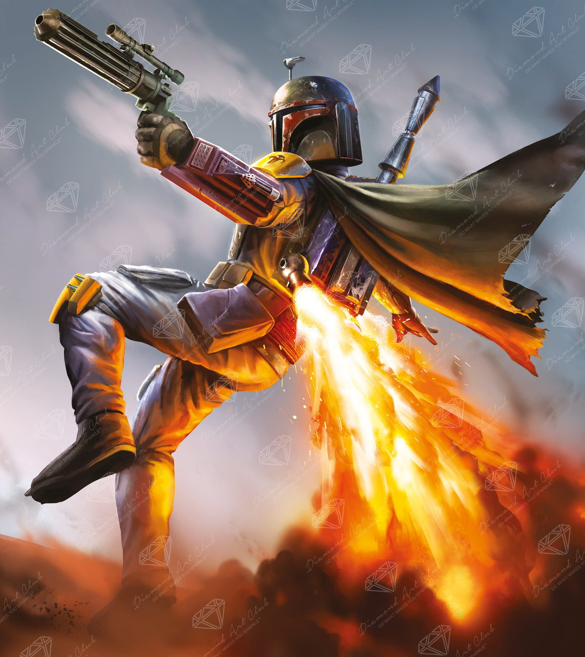 Diamond Painting The Bounty Hunter 25.6" x 28.7" (65cm x 72.9cm) / Square with 57 Colors including 2 ABs and 3 Fairy Dust Diamonds / 76,473