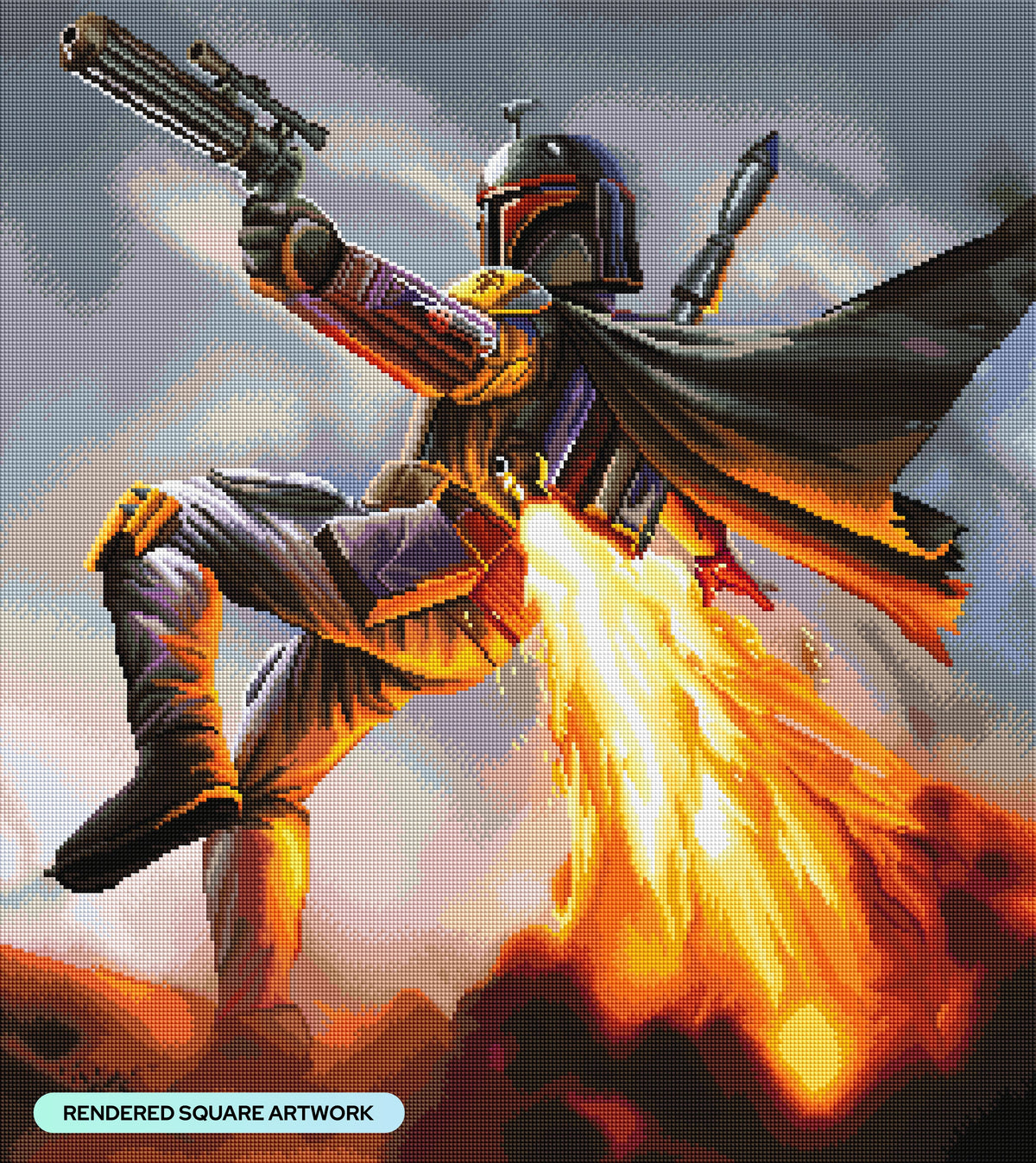 Diamond Painting The Bounty Hunter 25.6" x 28.7" (65cm x 72.9cm) / Square with 57 Colors including 2 ABs and 3 Fairy Dust Diamonds / 76,473