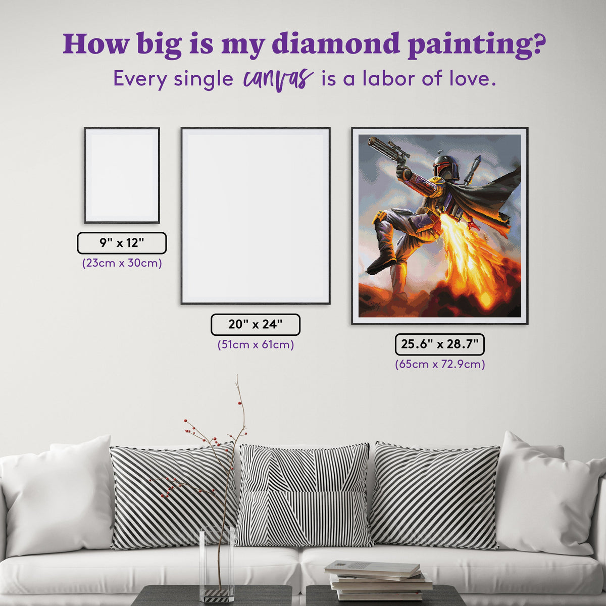 Diamond Painting The Bounty Hunter 25.6" x 28.7" (65cm x 72.9cm) / Square with 57 Colors including 2 ABs and 3 Fairy Dust Diamonds / 76,473