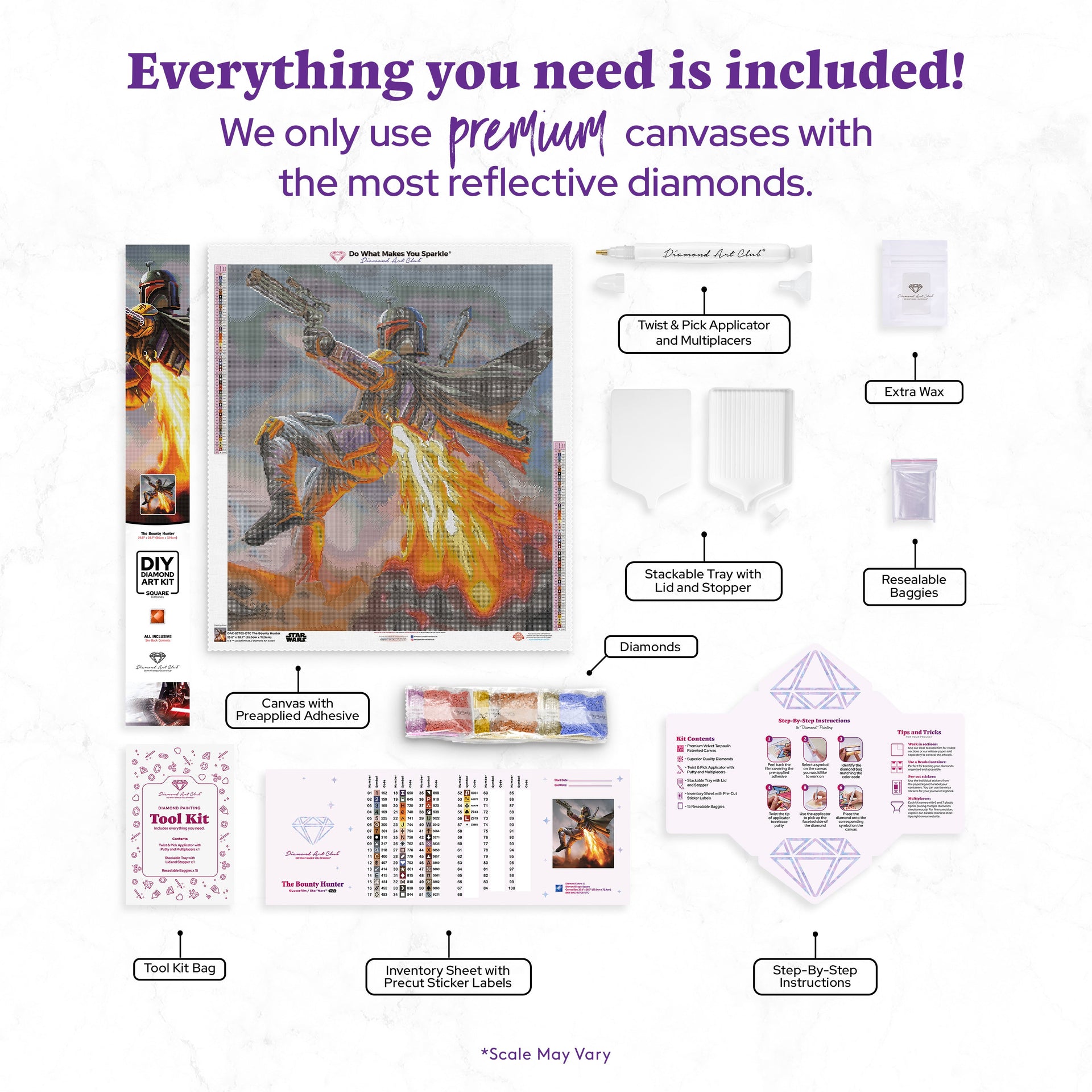 Diamond Painting The Bounty Hunter 25.6" x 28.7" (65cm x 72.9cm) / Square with 57 Colors including 2 ABs and 3 Fairy Dust Diamonds / 76,473