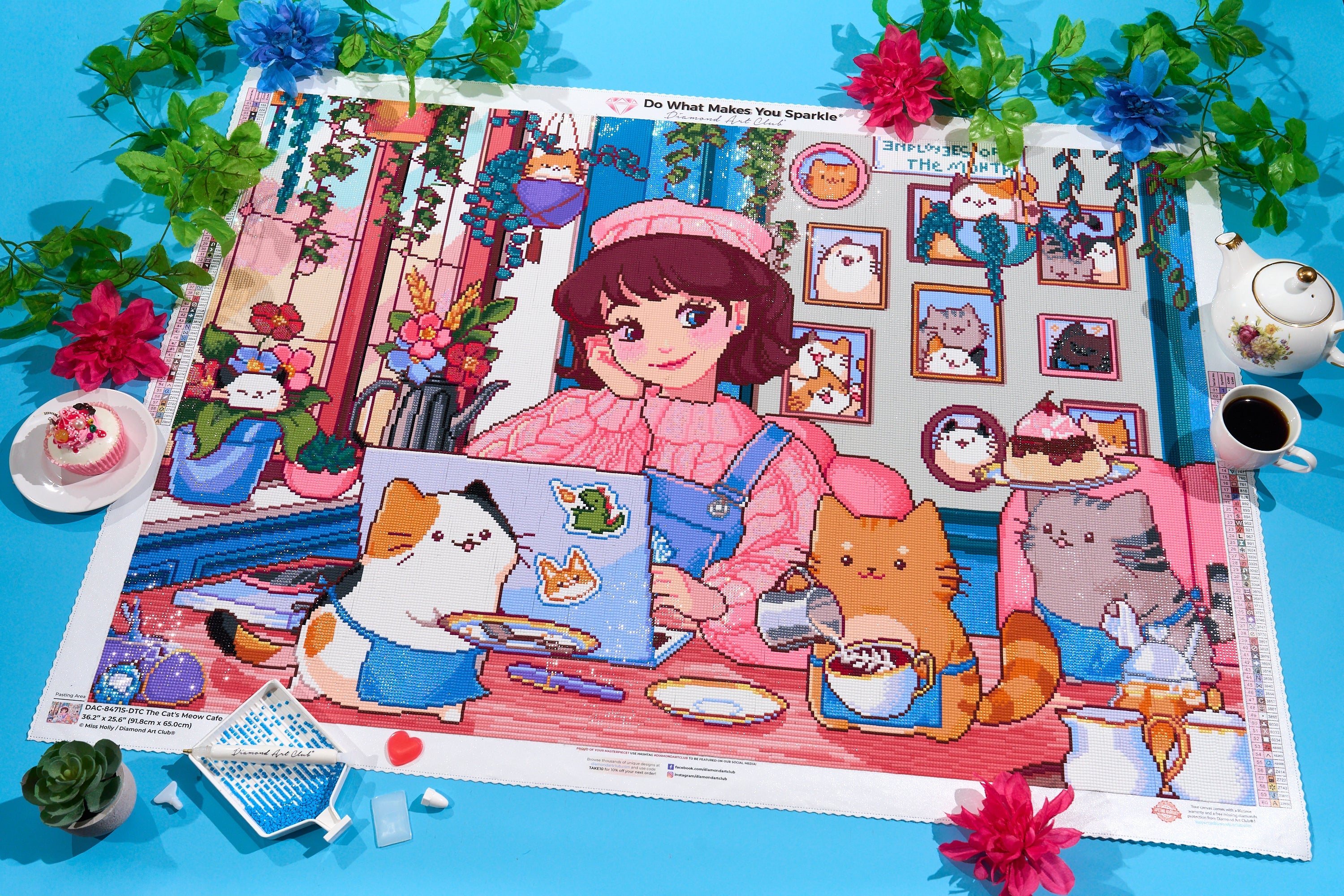 キャッツ・ミャウ・カフェ ダイヤモンドアートキット – Diamond Art Club