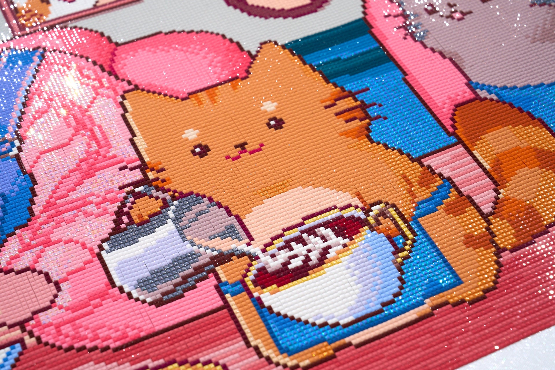 Diamond Painting The Cat's Meow Cafe 36.2" x 25.6" (91.8cm x 65cm) / Square with 60 Colors including 3 ABs and 5 Fairy Dust Diamonds / 96,309
