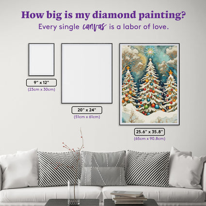 Diamond Painting The Christmas Forest 25.6" x 35.8" (65cm x 90.8cm) / Square With 62 Colors Including 3 ABs and 1 Iridescent Diamond and 3 Fairy Dust Diamonds / 95,265