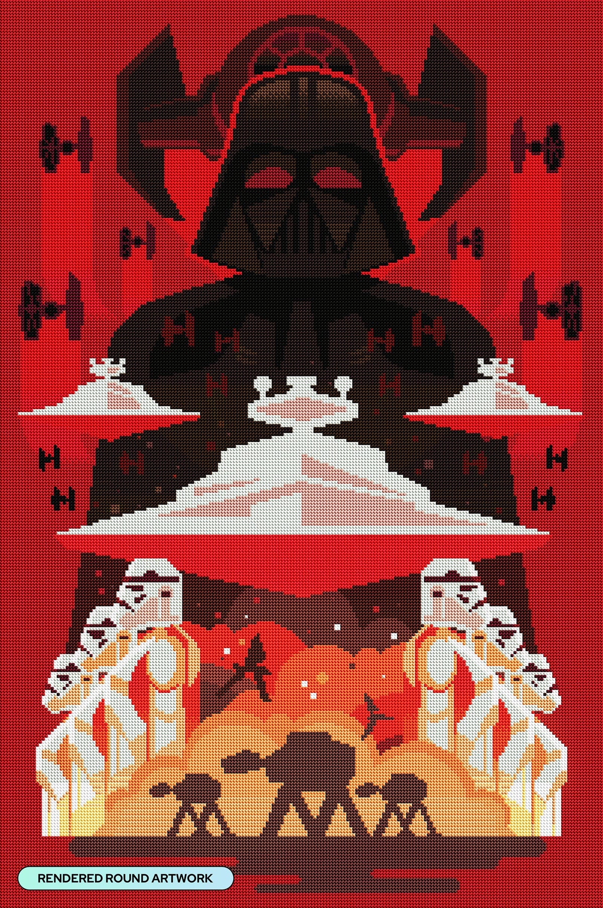 Diamond Painting The Dark Side 22" x 33" (55.6cm x 83.7cm) / Round with 25 Colors including 2 Special Diamonds and 3 Fairy Dust Diamonds / 61,408