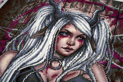Diamond Painting The Devil Card 22" x 37" (55.8cm x 93.9cm) / Square with 30 Colors including 1 AB and 1 Fairy Dust Diamond / 84,448