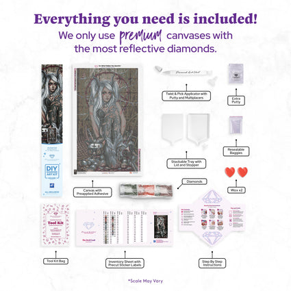 Diamond Painting The Devil Card 22" x 37" (55.8cm x 93.9cm) / Square with 30 Colors including 1 AB and 1 Fairy Dust Diamond / 84,448