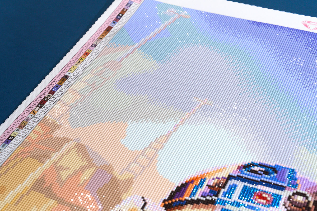 Diamond Painting The Droids 25.6" x 28.7" (65cm x 73cm) / Square with 78 Colors including 2 ABs and 2 Electro Diamond and 1 Iridescent Diamond and 2 Fairy Dust Diamonds / 76,473