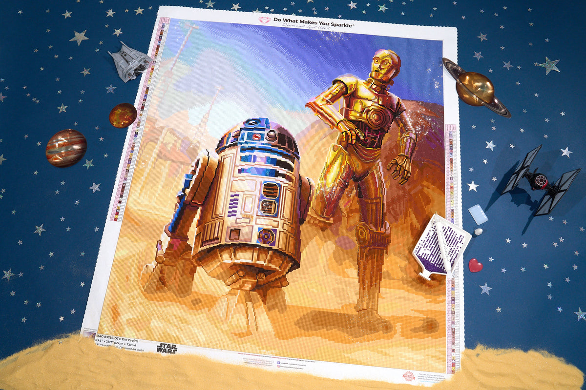 Diamond Painting The Droids 25.6" x 28.7" (65cm x 73cm) / Square with 78 Colors including 2 ABs and 2 Electro Diamond and 1 Iridescent Diamond and 2 Fairy Dust Diamonds / 76,473