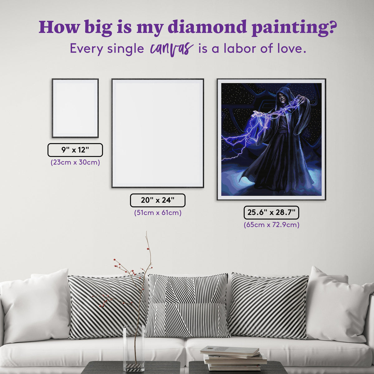 Diamond Painting The Emperor 25.6" x 28.7" (65cm x 72.9cm) / Square with 59 Colors including 1 Iridescent Diamond and 3 Fairy Dust Diamonds / 76,473