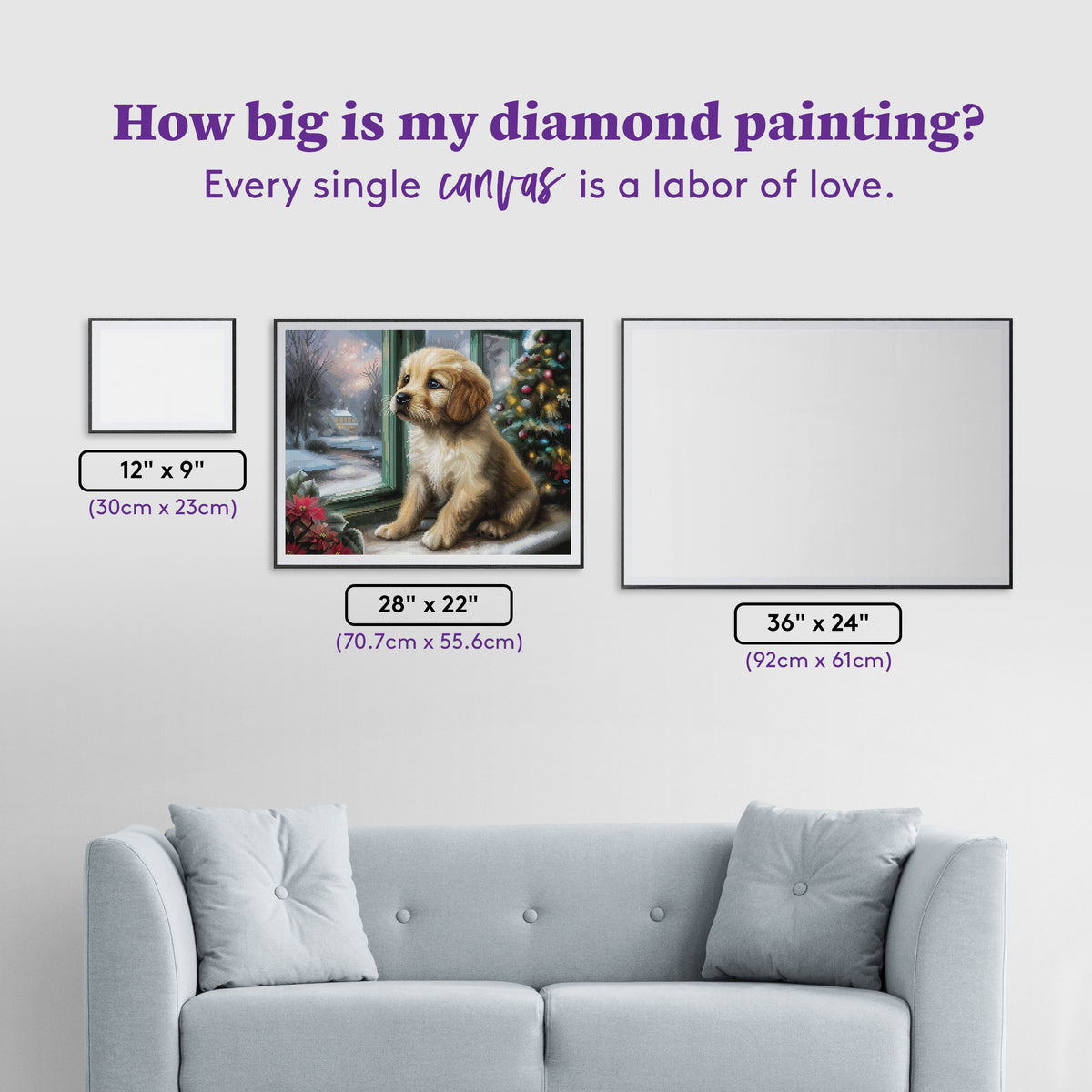 Diamond Painting The Eve of Christmas 28" x 22" (70.7cm x 55.6cm) / Round with 87 Colors including 1 AB and 1 Iridescent Diamond and 4 Fairy Dust Diamonds / 51,914