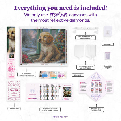 Diamond Painting The Eve of Christmas 28" x 22" (70.7cm x 55.6cm) / Round with 87 Colors including 1 AB and 1 Iridescent Diamond and 4 Fairy Dust Diamonds / 51,914
