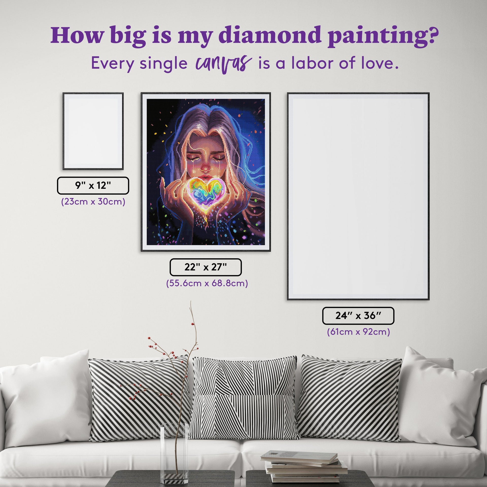 Diamond Painting The Giver’s Heart 22" x 27" (55.6cm x 68.8cm) / Round with 71 Colors including 3 ABs and 2 Iridescent Diamonds and 3 Fairy Dust Diamonds / 50,500
