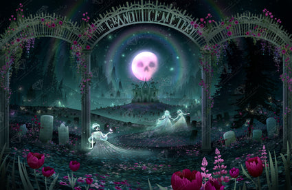 Diamond Painting The Grand Cemetery 42.5" x 27.6" (107.8cm x 69.9cm) / Square with 83 Colors including 4 ABs and 4 Fairy Dust Diamonds / 121,673