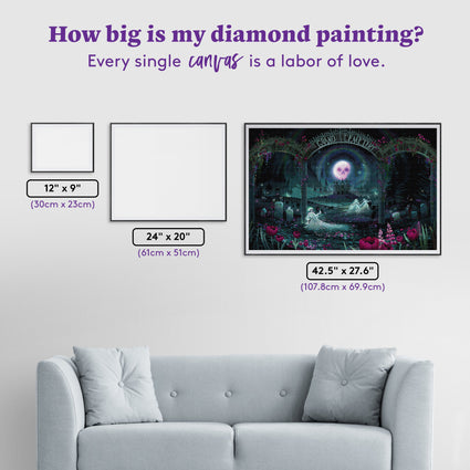Diamond Painting The Grand Cemetery 42.5" x 27.6" (107.8cm x 69.9cm) / Square with 83 Colors including 4 ABs and 4 Fairy Dust Diamonds / 121,673