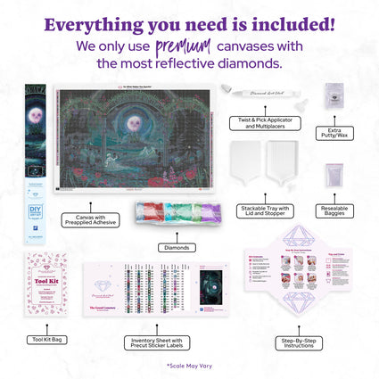 Diamond Painting The Grand Cemetery 42.5" x 27.6" (107.8cm x 69.9cm) / Square with 83 Colors including 4 ABs and 4 Fairy Dust Diamonds / 121,673