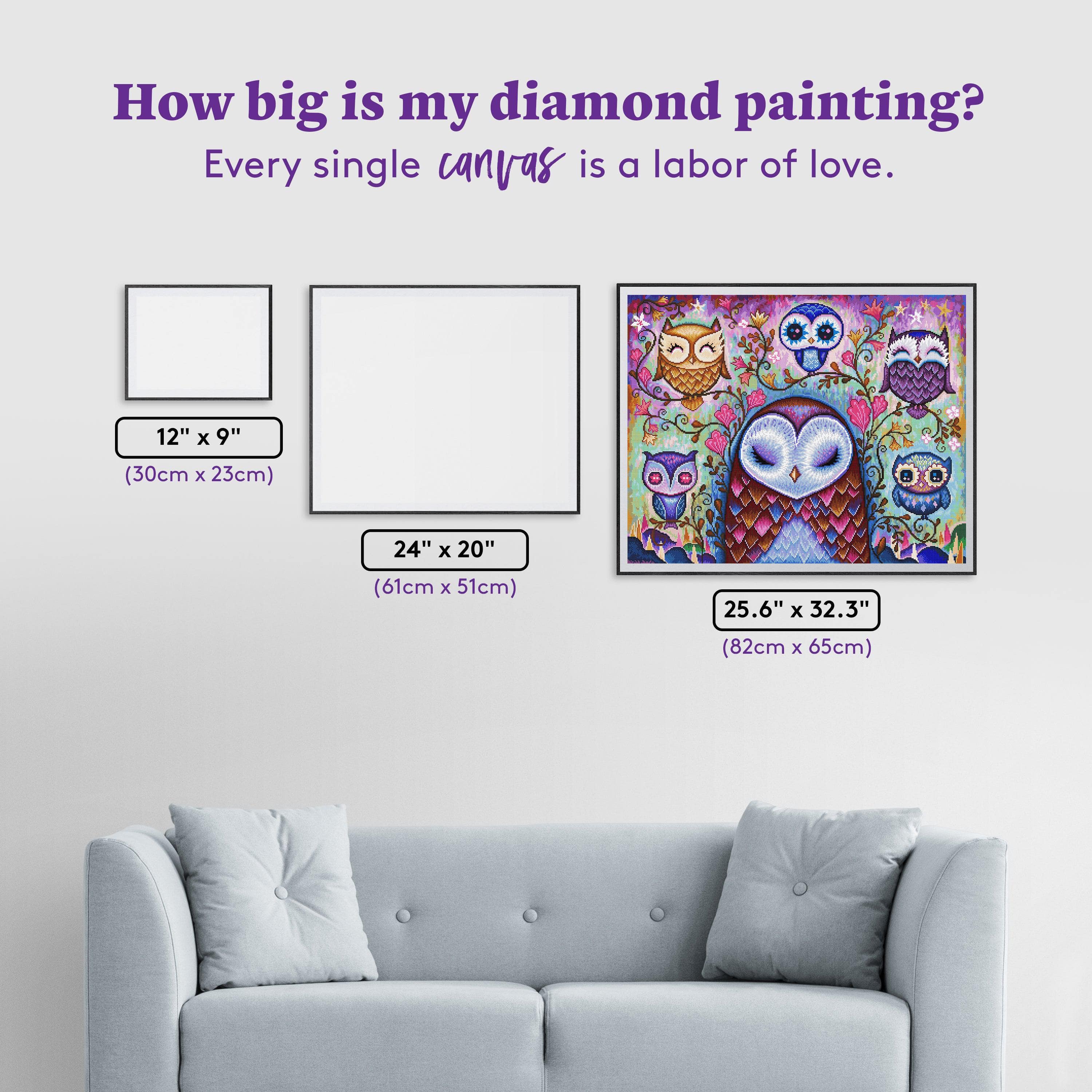 Sparkly Selections Pajama Owl Diamond Painting Kit, Round Diamonds