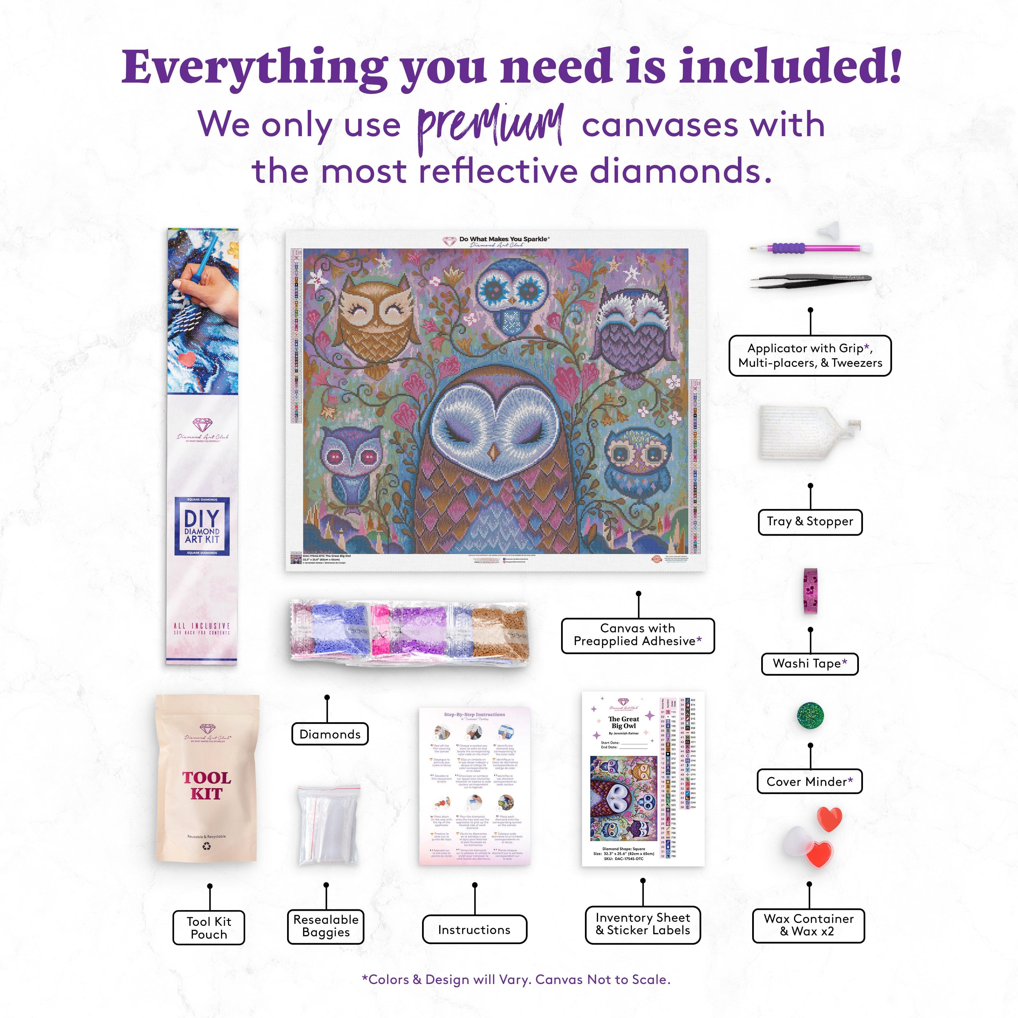 #1 DIY Diamond Art Painting Kit - The Great Big Owl | Diamond Painting Kit | Diamond Art Kits for Adults | Diamond Art Club