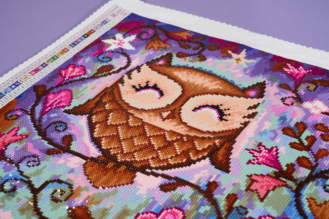 Diamond Painting The Great Big Owl 32.3" x 25.6" (82cm x 65cm) / Square with 56 Colors including 2 ABs and 2 Fairy Dust Diamonds / 85,869