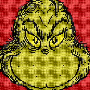 Diamond Painting The Grinch 9" x 9" (22.8cm x 22.8cm) / Round with 4 Colors including 2 Fairy Dust Diamonds / 6,889