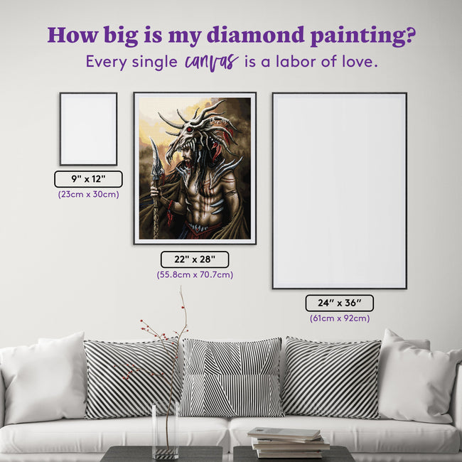 Diamond Painting The Hunter 22" x 28" (55.8cm x 70.7cm) / Square with 44 Colors including 2 AB and 2 Fairy Dust Diamonds / 63,616