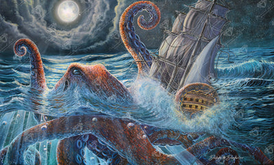 Diamond Painting The Kraken #2 42.5" x 25.6" (108cm x 65cm) / Square With 52 Colors Including 3 ABs / 113,013