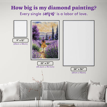 Diamond Painting The Lavender Witch in Summer 22" x 31" (55.6cm x 78.7cm) / Round with 61 Colors including 3 ABs and 2 Fairy Dust Diamonds / 57,772