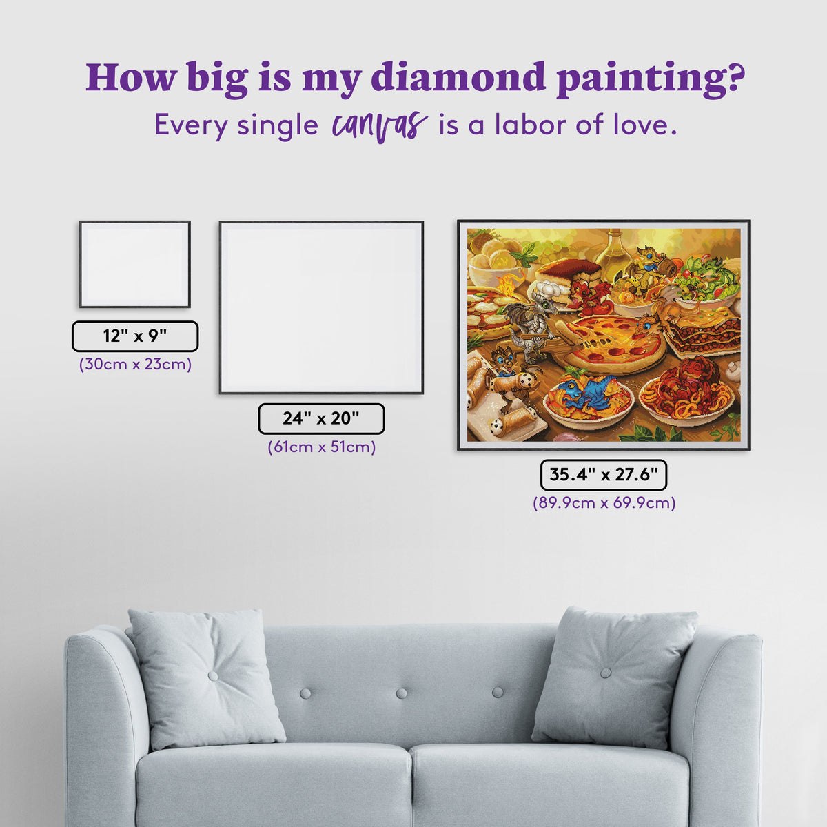 Diamond Painting The Little Ristorante 35.4" x 27.6" (89.9cm x 69.9cm) / Square With 84 Colors Including 3 ABs and 5 Fairy Dust Diamonds / 101,441