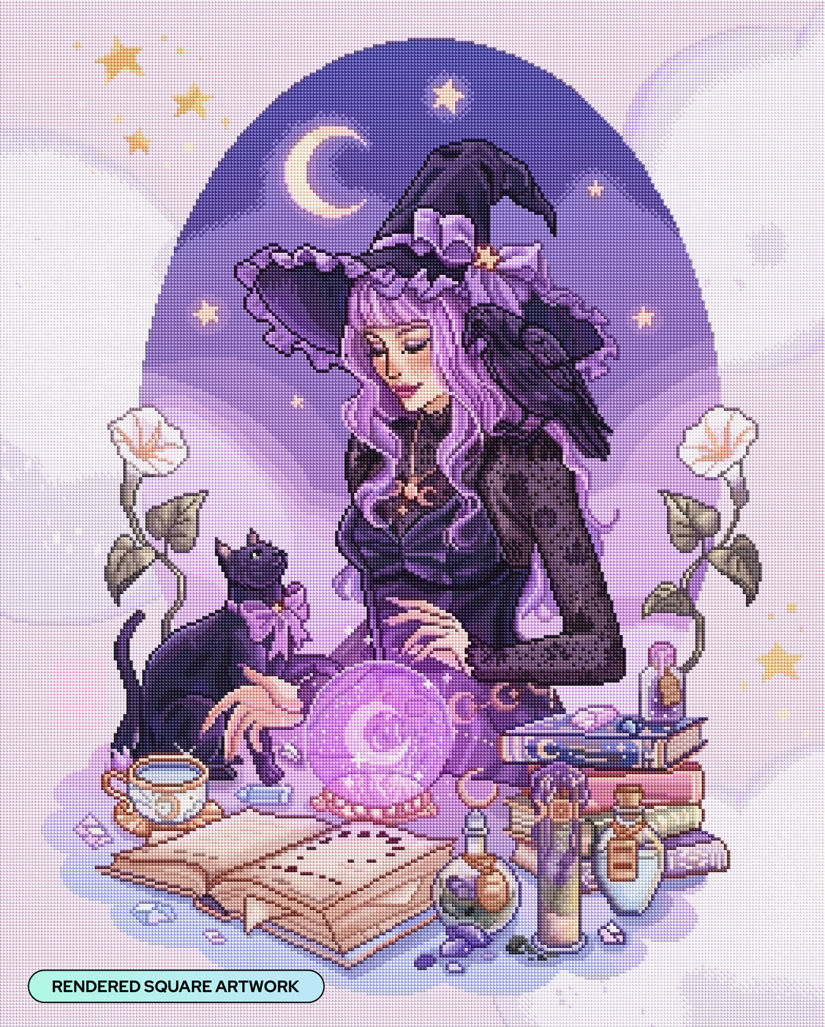 Diamond Painting The Lunar Witch 25.6" x 31.9" (65cm x 80.9cm) / Square with 90 Colors including 3 ABs and 4 Fairy Dust Diamonds / 84,825