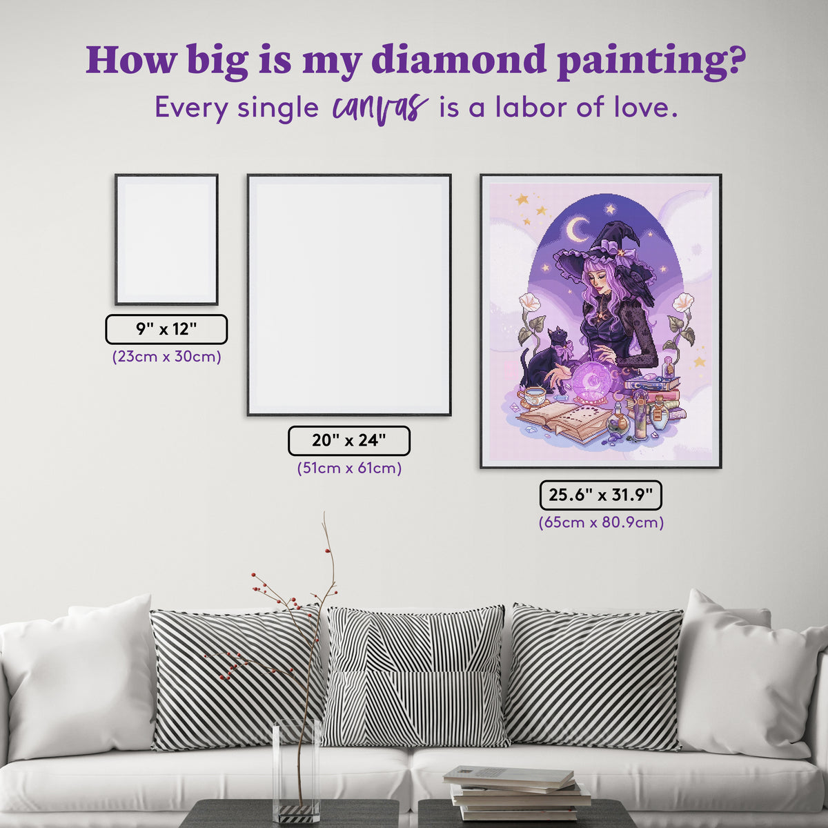 Diamond Painting The Lunar Witch 25.6" x 31.9" (65cm x 80.9cm) / Square with 90 Colors including 3 ABs and 4 Fairy Dust Diamonds / 84,825