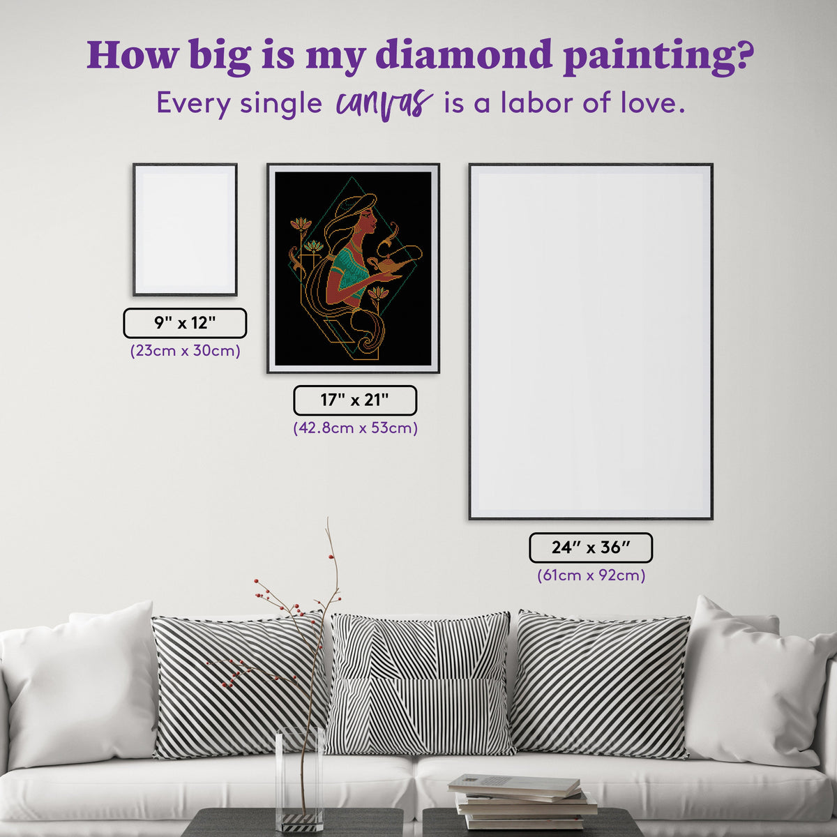 Diamond Painting The Magic Lamp 17" x 21" (42.8cm x 53cm) / Square with 10 Colors including 1 Iridescent Diamond and 2 Fairy Dust Diamonds / 36,636