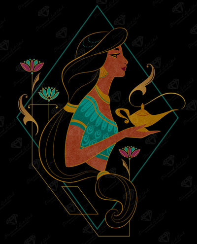 Diamond Painting The Magic Lamp 17" x 21" (42.8cm x 53cm) / Square with 10 Colors including 1 Iridescent Diamond and 2 Fairy Dust Diamonds / 36,636