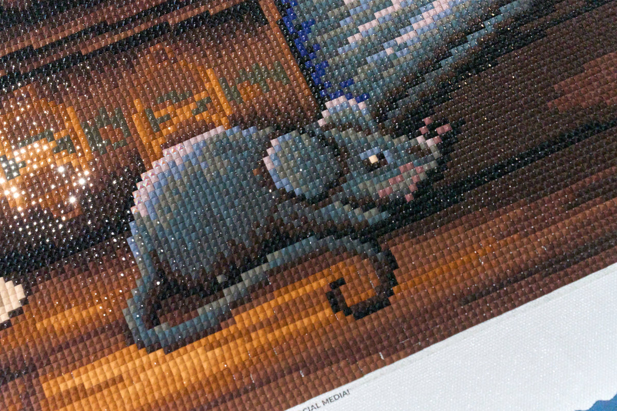 Diamond Painting The Midnight Library 22" x 28" (55.8cm x 70.7cm) / Square with 44 Colors including 1 AB and 5 Fairy Dust Diamonds / 63,616
