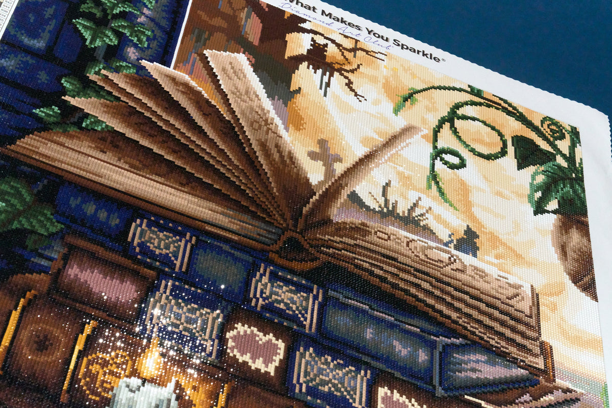 Diamond Painting The Midnight Library 22" x 28" (55.8cm x 70.7cm) / Square with 44 Colors including 1 AB and 5 Fairy Dust Diamonds / 63,616