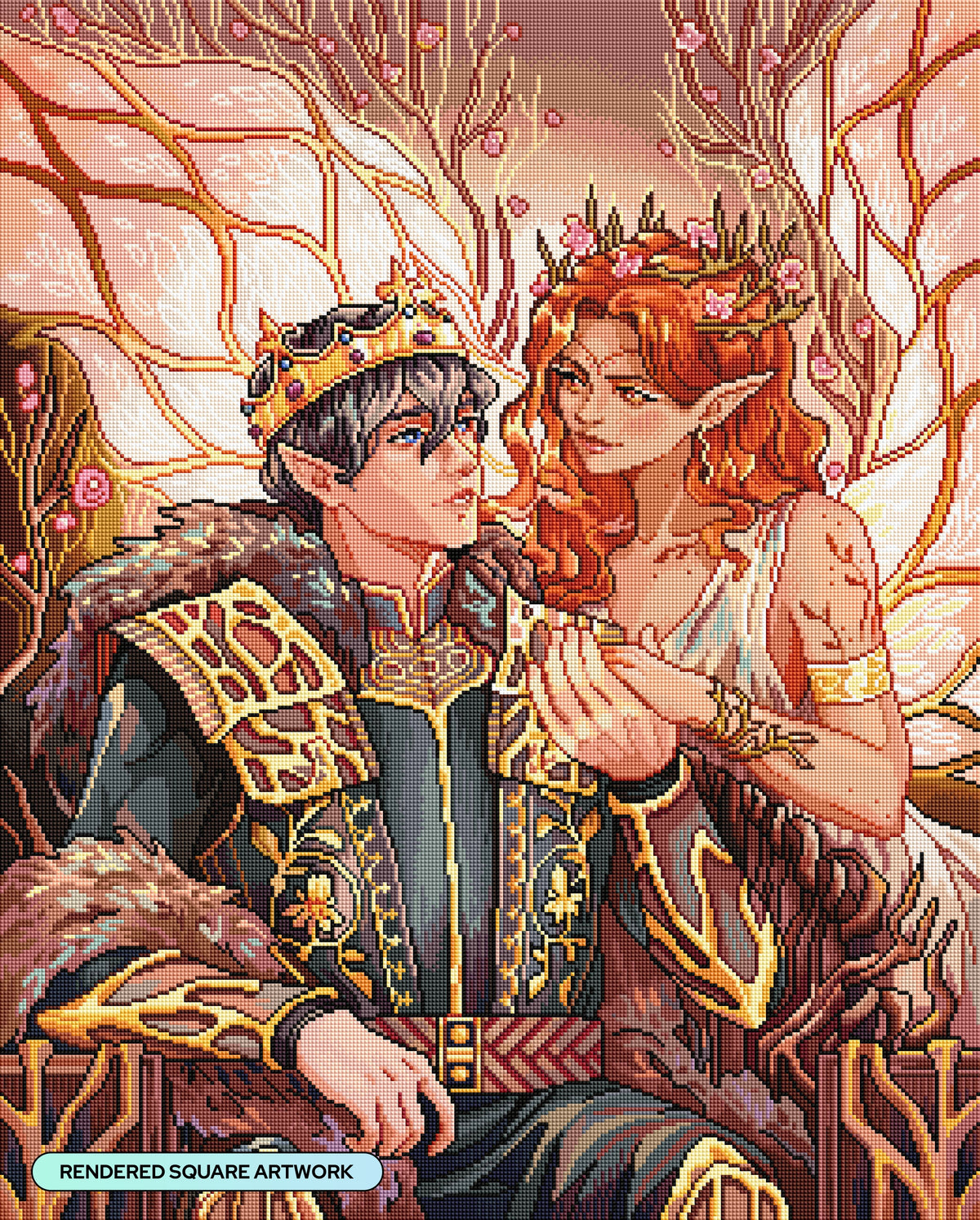 Diamond Painting The Mortal and the Divine 25.6" x 31.9" (65cm x 80.9cm) / Square with 79 Colors including 1 AB and 1 Electro Diamond and 3 Iridescent Diamonds and 2 Fairy Dust Diamonds / 84,825