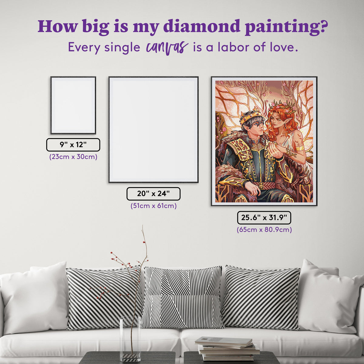 Diamond Painting The Mortal and the Divine 25.6" x 31.9" (65cm x 80.9cm) / Square with 79 Colors including 1 AB and 1 Electro Diamond and 3 Iridescent Diamonds and 2 Fairy Dust Diamonds / 84,825