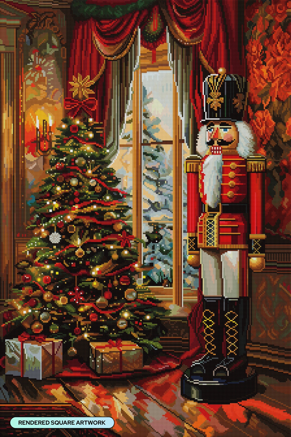 Diamond Painting The Night Watchman 22" x 33" (66.8cm x 83.6cm) / Square with 87 Colors including 1 Electro Diamond and 1 Iridescent Diamond and 3 Special Diamonds and 4 Fairy Dust Diamonds / 75,264